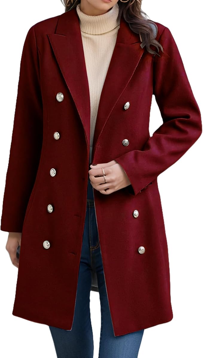 Ein-klassischer-Zweireiher-Mantel-mit-silbernen-Knöpfen-und-lässigem-Schnitt,-perfekt-für-elegante-Alltagslooks.